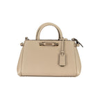 Beige Polyurethane Women Handbag