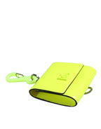 Yellow Green Bifold DG Logo Neck Strap Cardholder Wallet