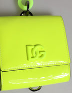 Yellow Green Bifold DG Logo Neck Strap Cardholder Wallet