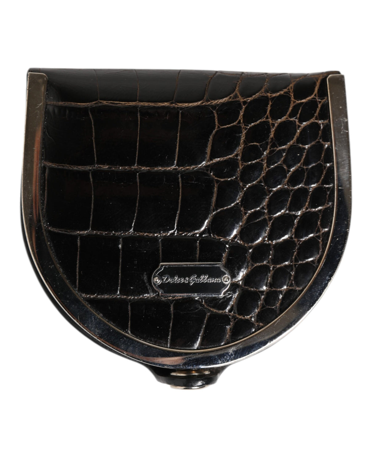 Black Polished Crocodile Leather Mens Coin Purse Wallet