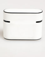 White Black Rubber Logo Embossed Accessory Airpods Case