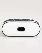 White Black Rubber Logo Embossed Accessory Airpods Case