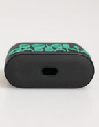 Black Mint Rubber Logo Embossed Accessory  Airpods Case