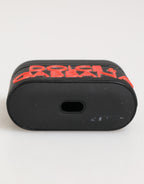 Black Orange Rubber Logo Embossed Accessory Airpods Case