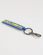 Blue Yellow DG Rubber Logo Silver Men's Holder Keyring
