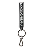 Black White DG Rubber Logo Silver Men's Holder Keyring