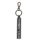 Black White DG Rubber Logo Silver Men's Holder Keyring