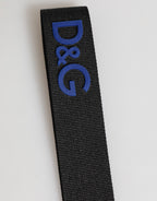 Black Blue DG Logo Polyester Brass Holder Keychain Keyring