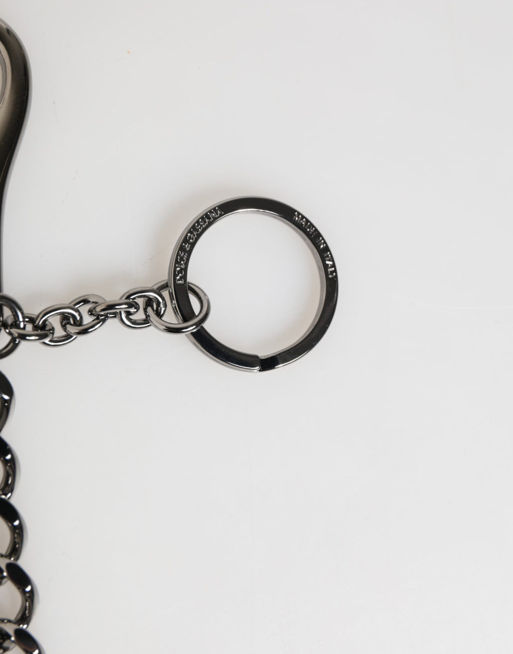 Black Red Military Leather Patch DG Logo Keychain Keyring