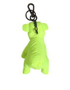 Neon Green Bear Embroidered Logo Men Keychain Clasp  Keyring