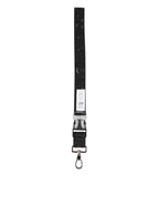 Black Polyester Stretch Rubberised DG Logo Men Keychain