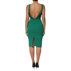 Dark Green Sleeveless Rayon Bodycon Dress