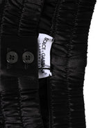 Black Silk Satin Elastic Men Boxer Short Swimwear