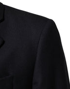 Dark Blue Wool Men Jacket Coat Blazer Suit