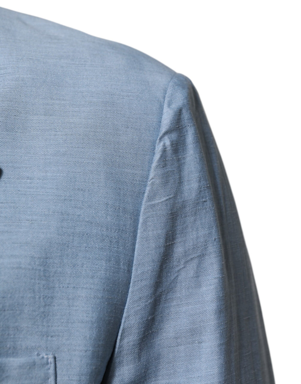 Light Blue Linen Double Breasted Men Jacket Blazer