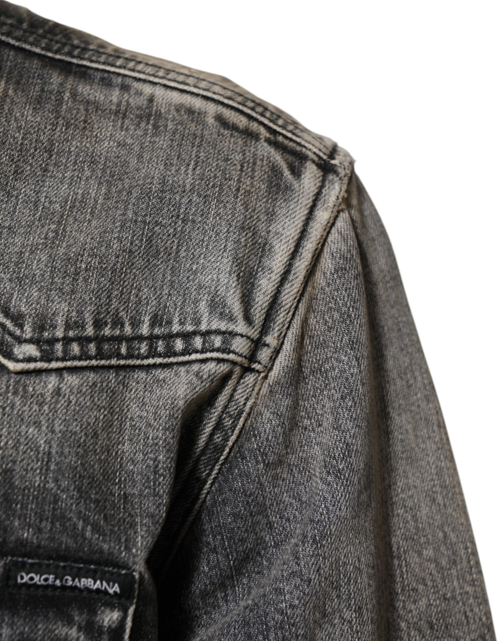 Black Washed Cotton Snap Long Sleeve Casual Shirt