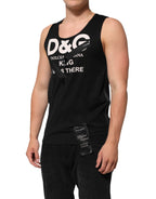 Black Cotton Sleeveless Tank Top DG Logo Men T-shirt
