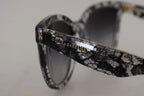 DG4190 Black Lace Acetate Crystal Round Sunglasses