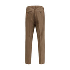 Brown Fleece Wool Casual Pants