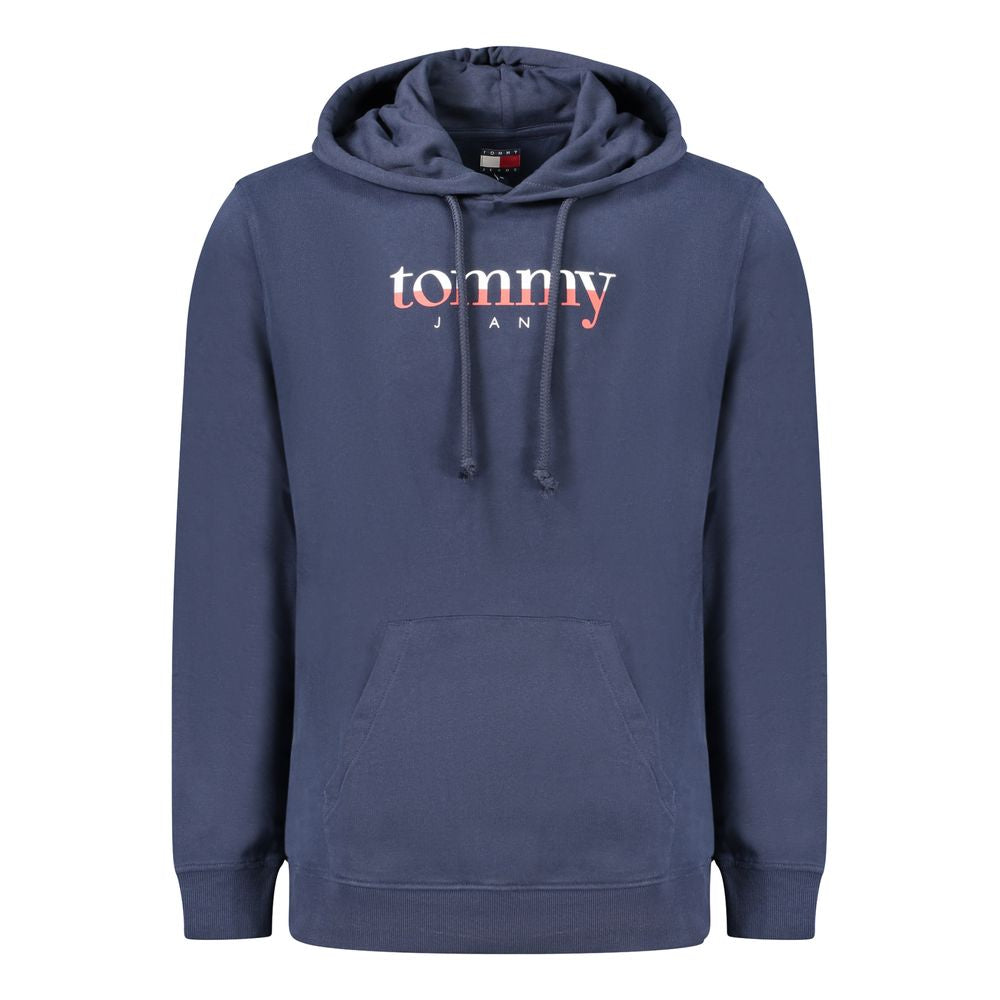 Blue Cotton Men's Hooded Sweatshirt