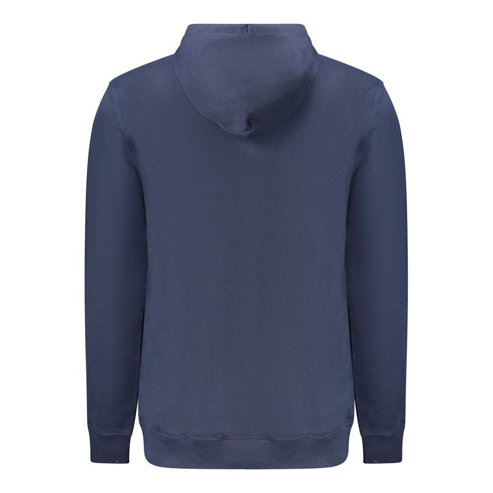Blue Cotton Men's Hooded Sweatshirt