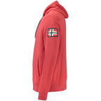 Red Polyester Men's Hooded Sweatshirt