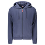 Blue Polyester Men's Hooded Sweatshirt