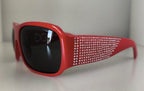 DG4027 Red Crystal Black Lens Shades Sunglasses