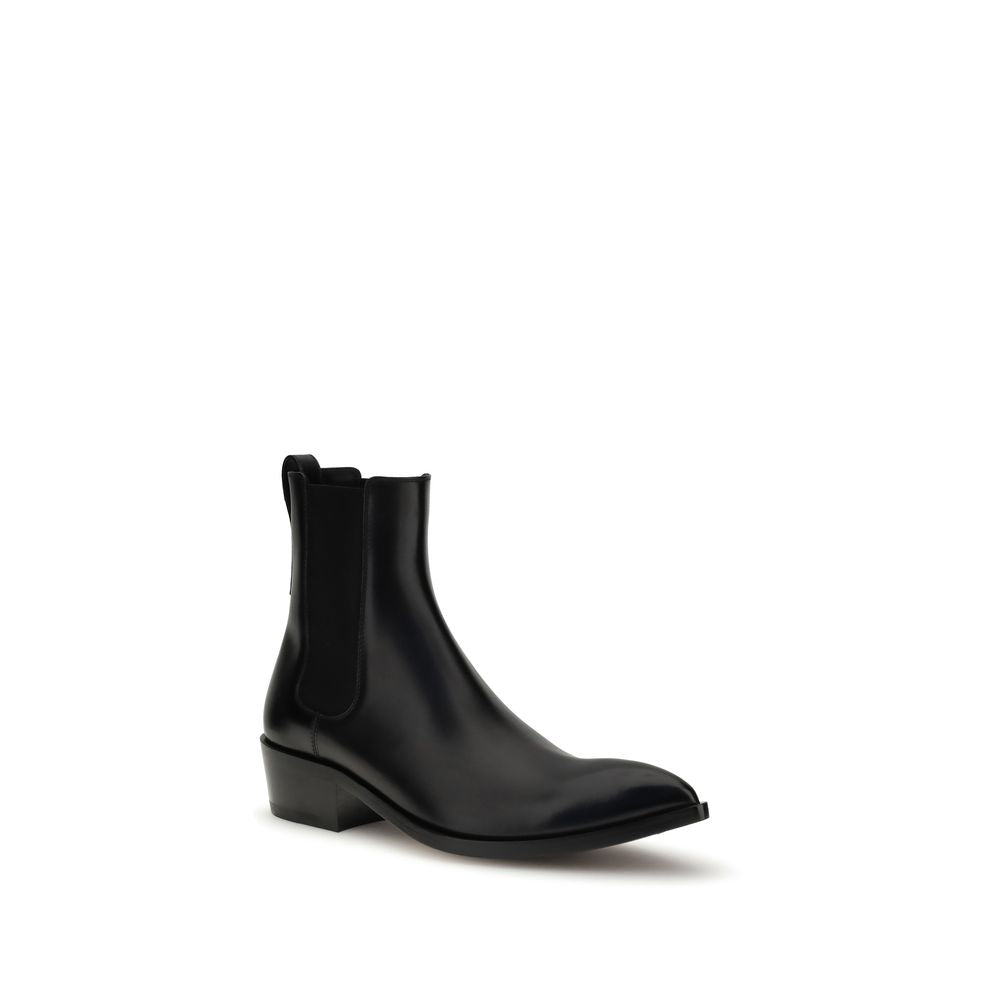 Black Calf Leather Bos Taurus Chelsea Boots