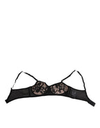 Black Nude Floral Lace Sheer Bra Underwear