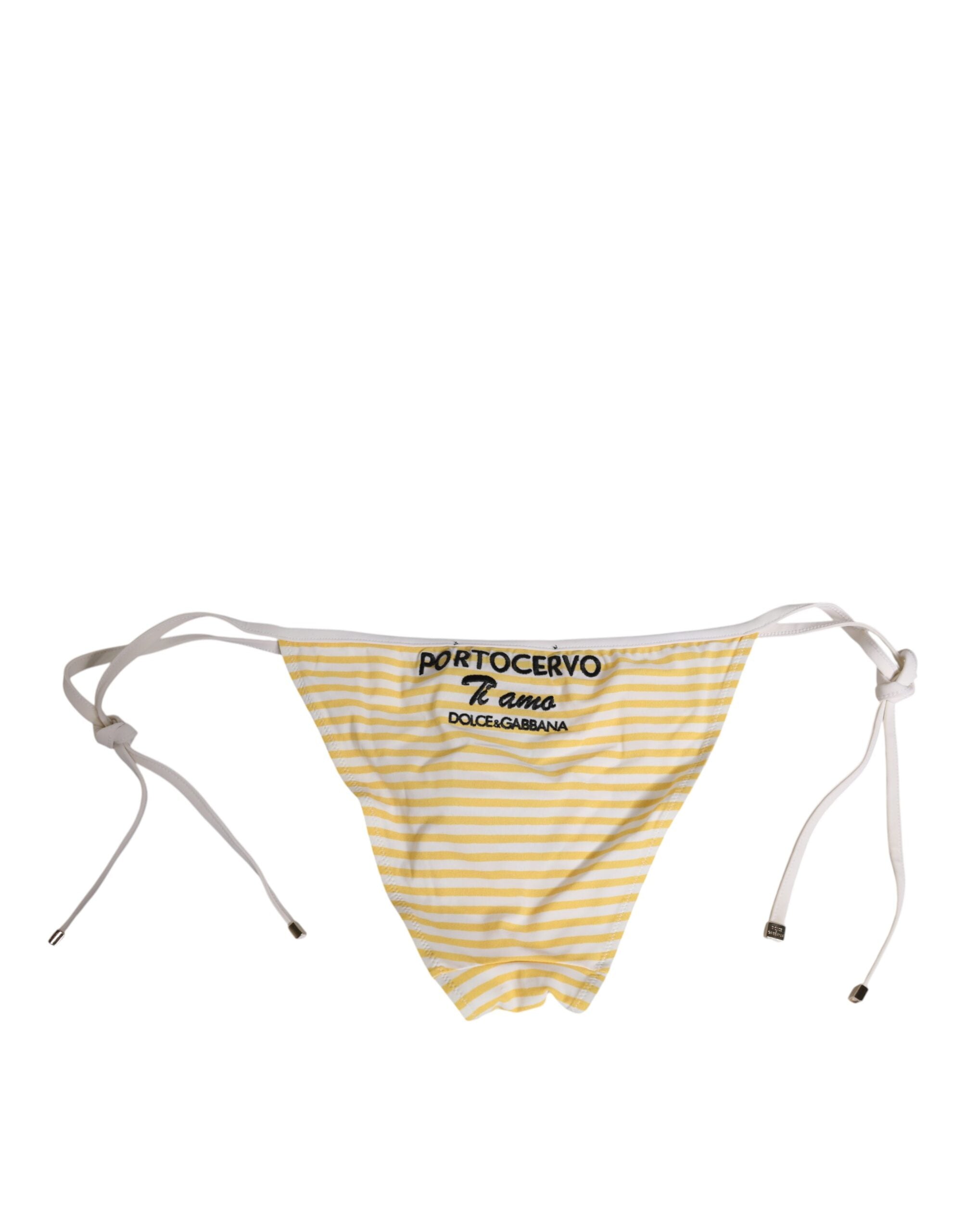 White Yellow Stripe Tie Side Logo Underwear