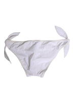 White Side Tie Logo Bikini Bottom Underwear