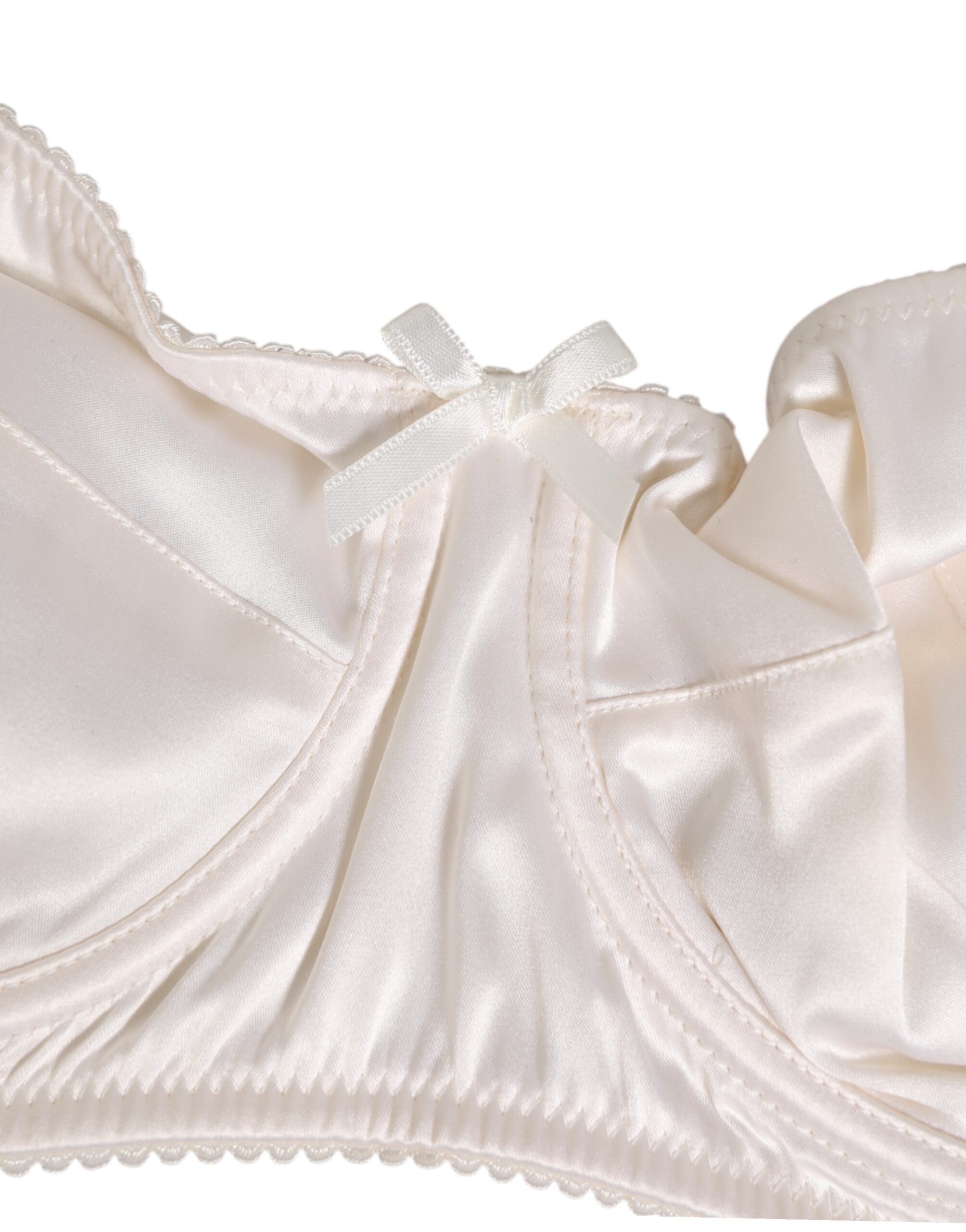 White Silk Satin Balconnet Lingerie Bra Underwear