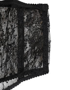 Black Lace Polka Dot Mesh High Waist Underwear