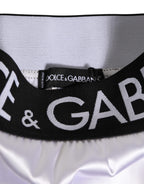 White Satin High-Waist Black Logo Women Underwear