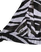 Black White Zebra Print Sheer Mesh Bralette Underwear