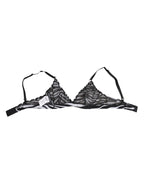 Black White Zebra Print Sheer Mesh Bralette Underwear