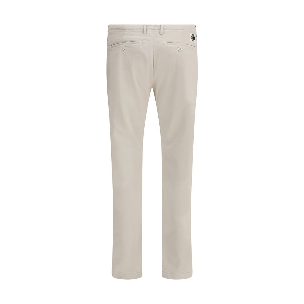 Beige Cotton Casual Pants