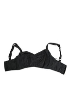 Black Stretch Nylon Bustier Bra Underwear