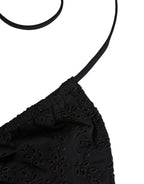 Black Embroidered Triangle Swimwear Underwear