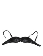 Black Silk Satin Wireless Lingerie Bra Underwear
