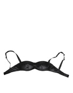 Black Silk Satin Wireless Lingerie Bra Underwear