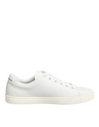 White Leather Sacred Heart Patch Sneakers Shoes