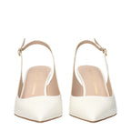 Beige Leather High Heel Pumps