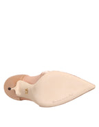 Cipria Nude Satin Mesh Stiletto Pumps Shoes