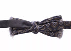 Blue Silk Baroque Fantasi Tied Bow Tie Papillon