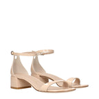 Beige Leather Flat Sandals