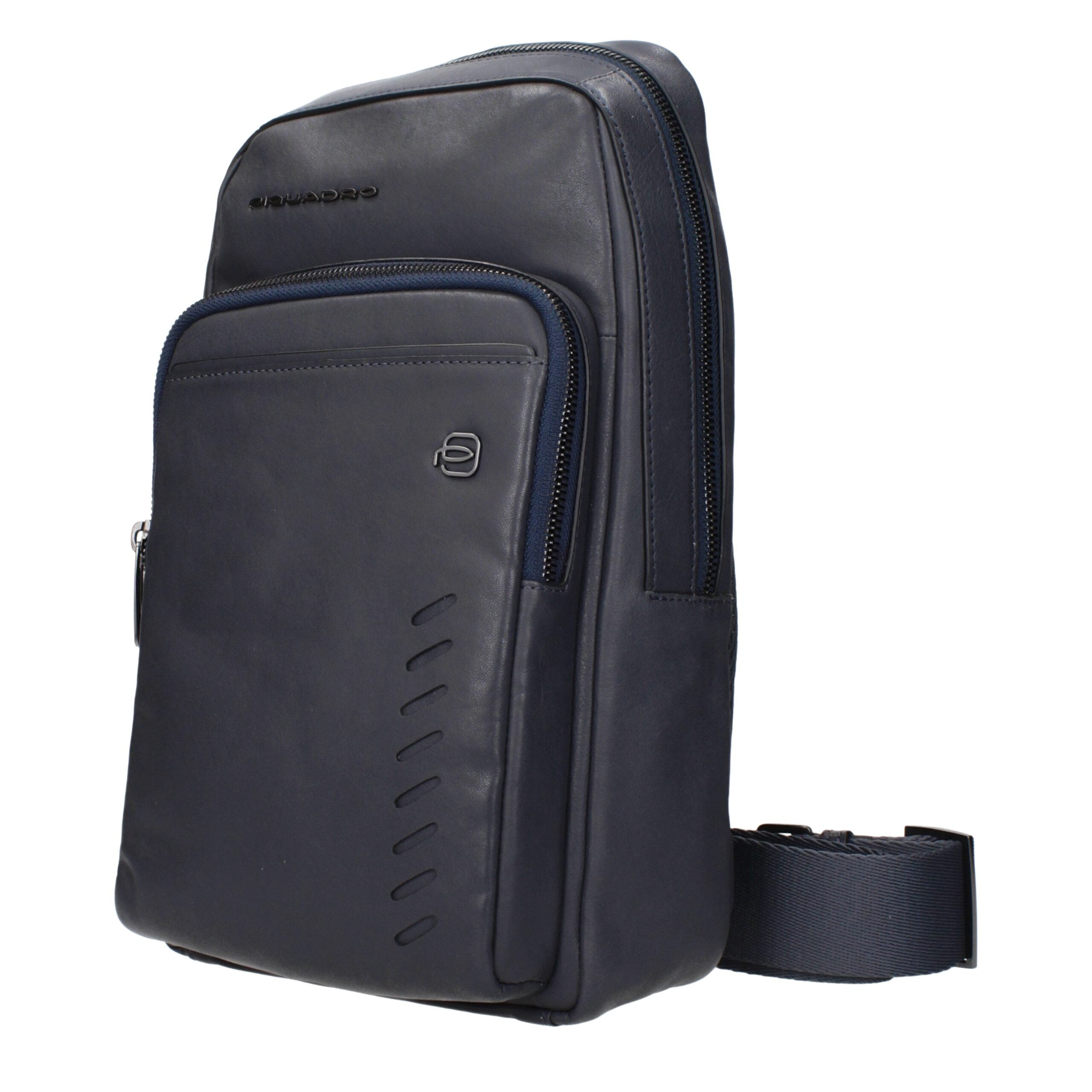 Blue Leather Crossbody Bag