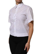 White Collared Short Sleeve Polo Shirt Top