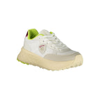 White Polyurethane Women Sneaker